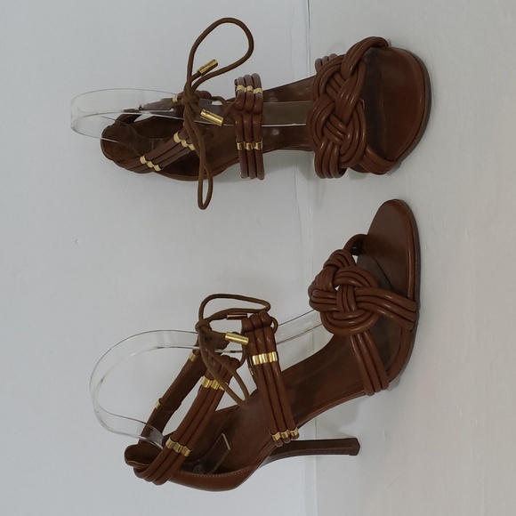 Brand New Tory Burch Audrianna Glazed Lounge Lace Up Heels SZ 8.5 MSRP $350